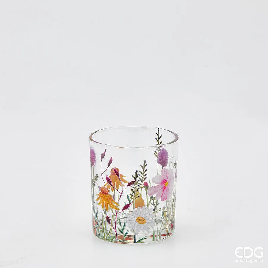 EDG Enzo De Gasperi Rudbeckia Candle Holder Cylinder H 10 Cm D 9 Cm Wh