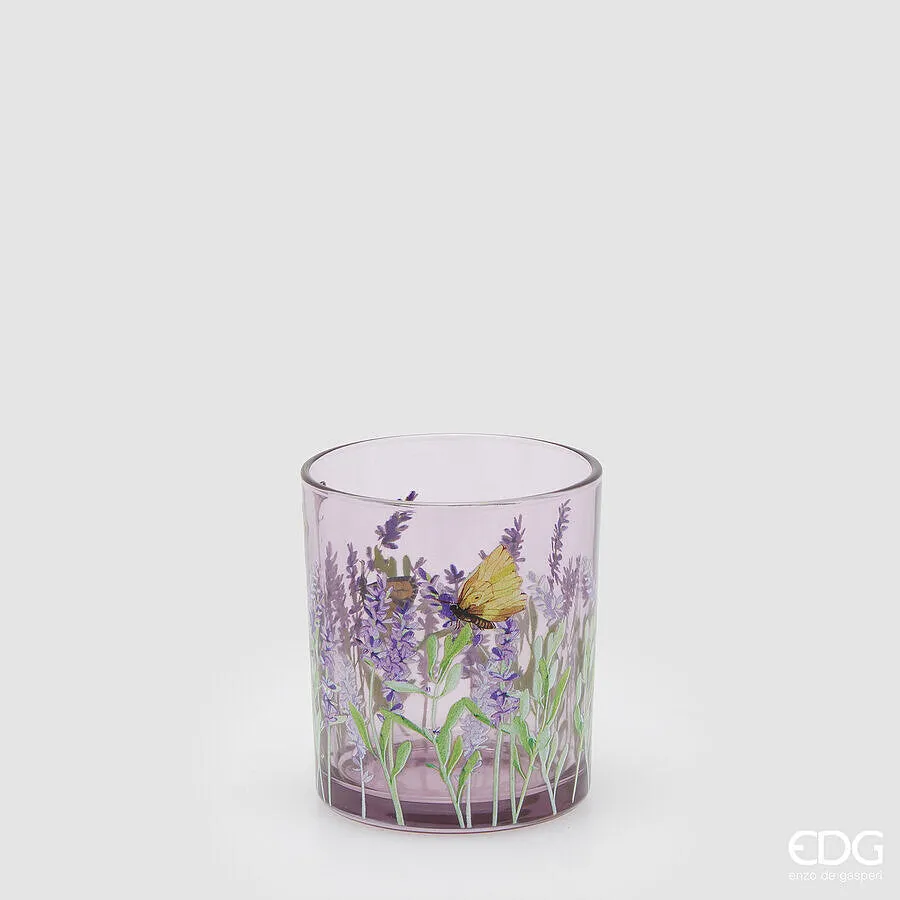 EDG Enzo De Gasperi Lavender Cylinder Candle Holder H 10 Cm D 9 Cm Lav