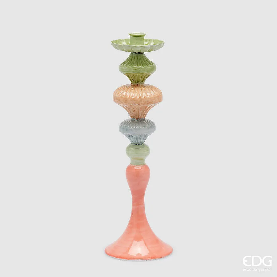 EDG Enzo De Gasperi Colormix Candle Holder H 36 Cm D 12 Cm Metal Multi