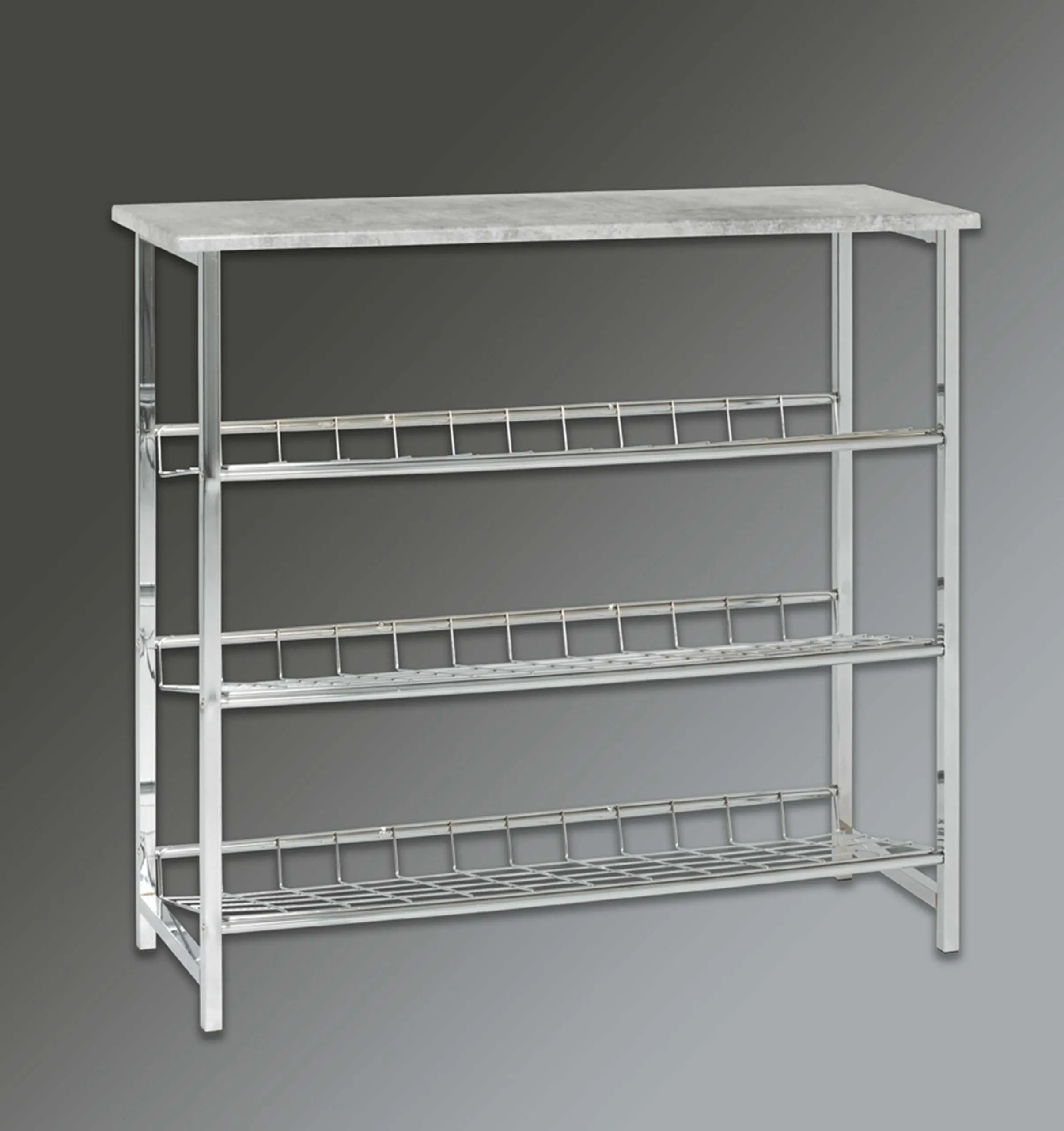 Étagère à chaussures Havu 86cm, 4 étagères - décor en béton