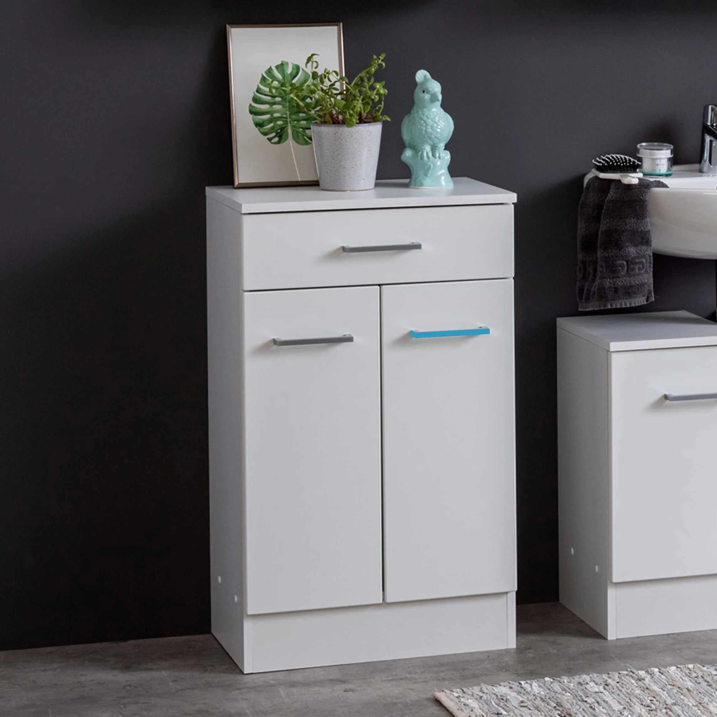 Armoire salle de bains Ricca 50cm 2 portes & 1 tiroir - blanc