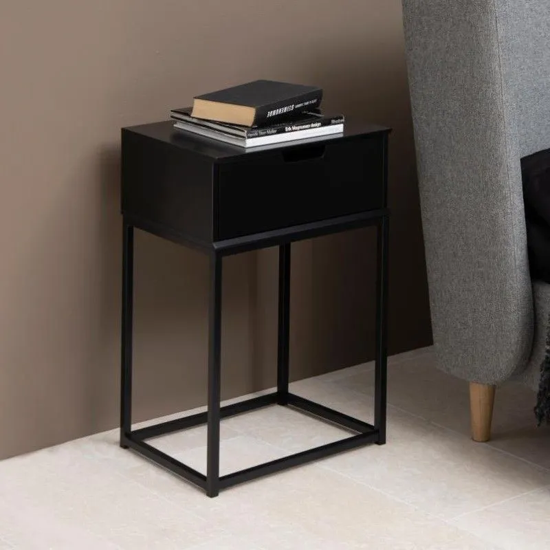 Table de chevet Mistra 1 tiroir - noir