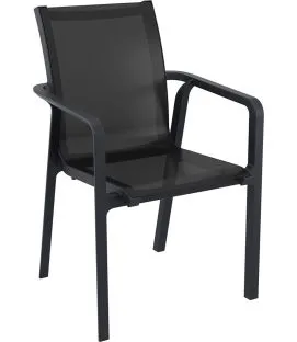Fauteuil de terrasse noir 90x57x62 cm Atlantic