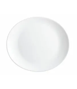 Assiette à steak ovale blanc verre opal 30x26 cm Restaurant Arcoroc