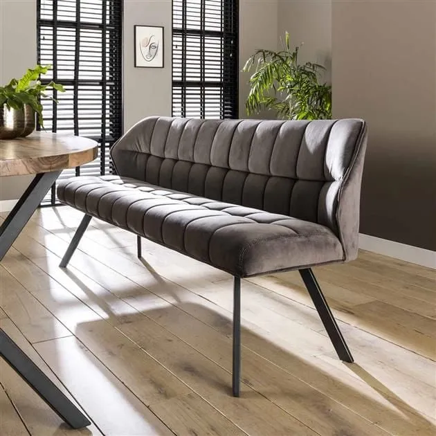 Banc Rilla 180cm velours - anthracite