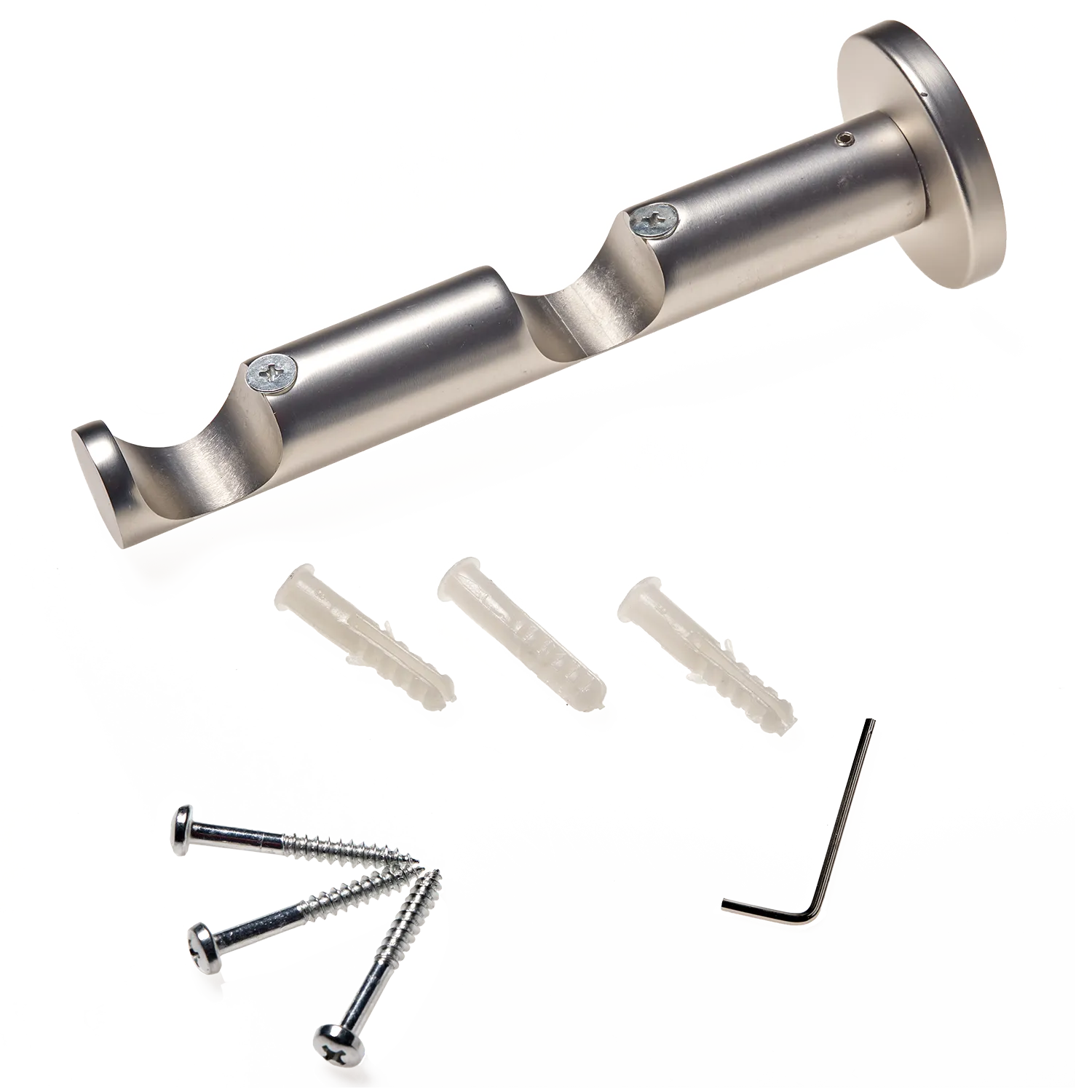 Support barre à rideau ZEN nickel givré 2,8 cm de 8,5 à 16,5 cm