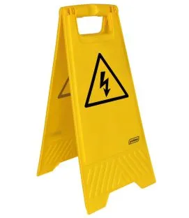 Panneau avertissement danger électrique rectangulaire jaune 28 cm Probbax