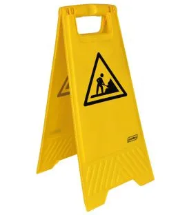 Panneau avertissement travaux en cours rectangulaire jaune 28 cm Probbax