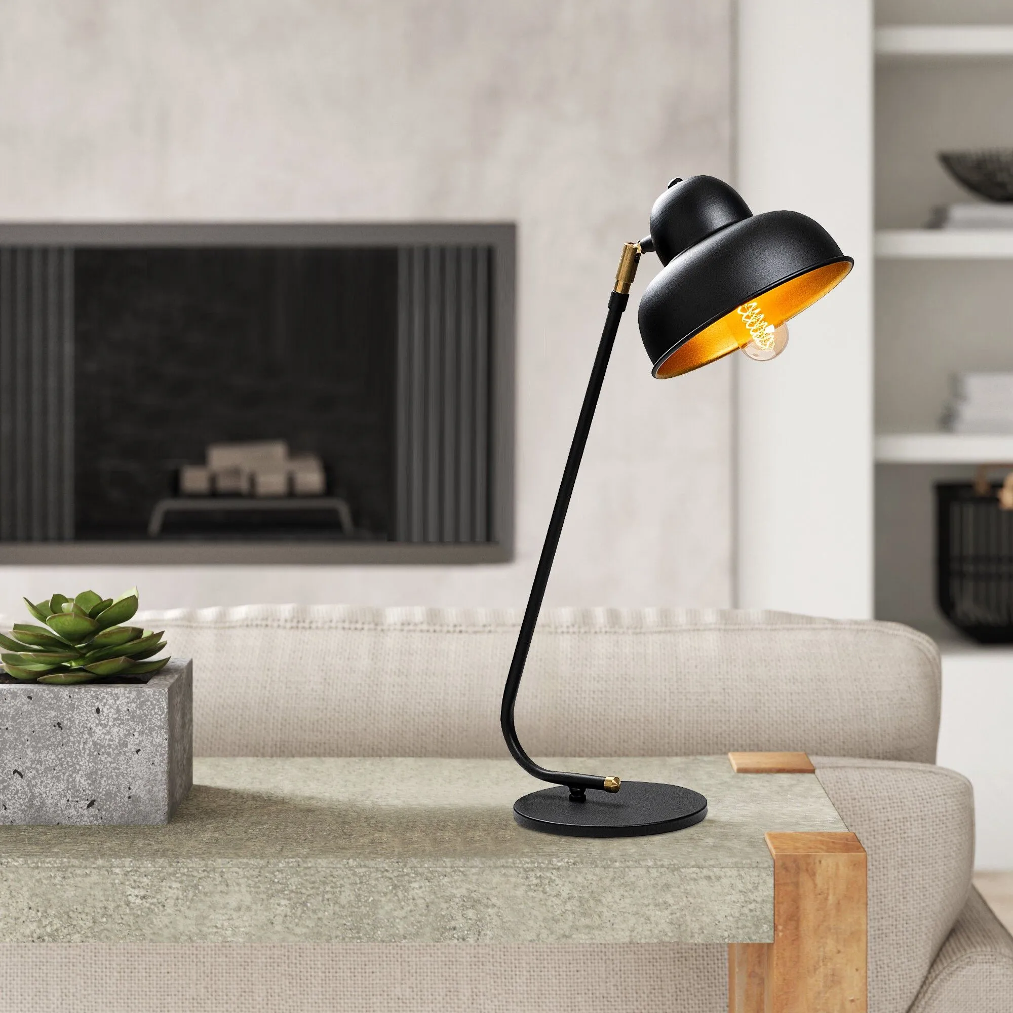 Berceste Lampe de table | Corps en fer | Noir