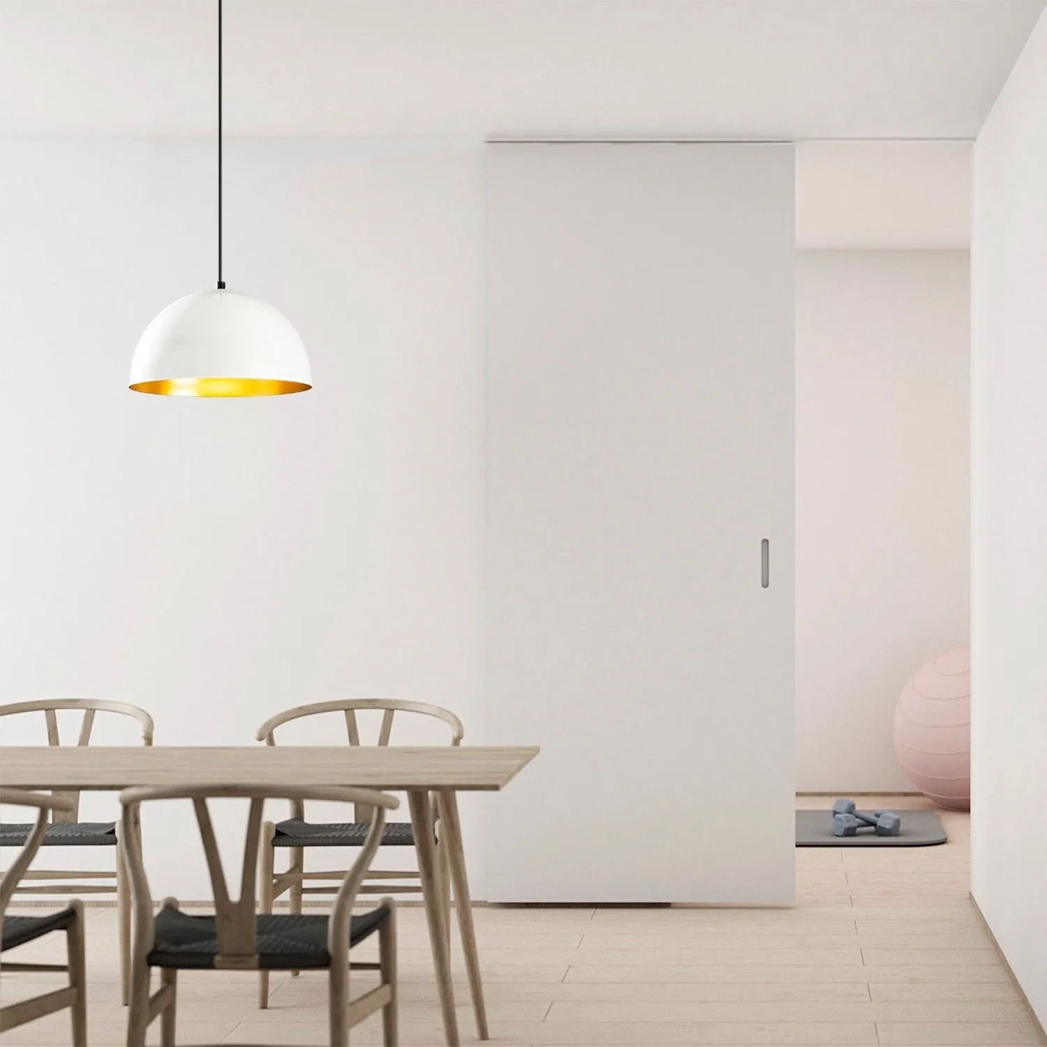 Berceste Lustre | CORPS EN FER | Blanc