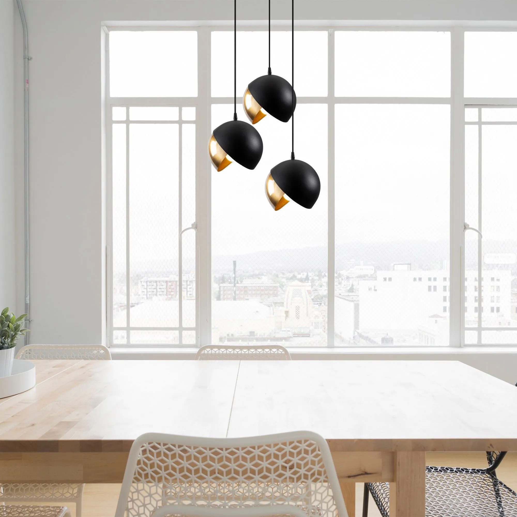 Berceste Lustre | CORPS EN MÉTAL | Noir, Or