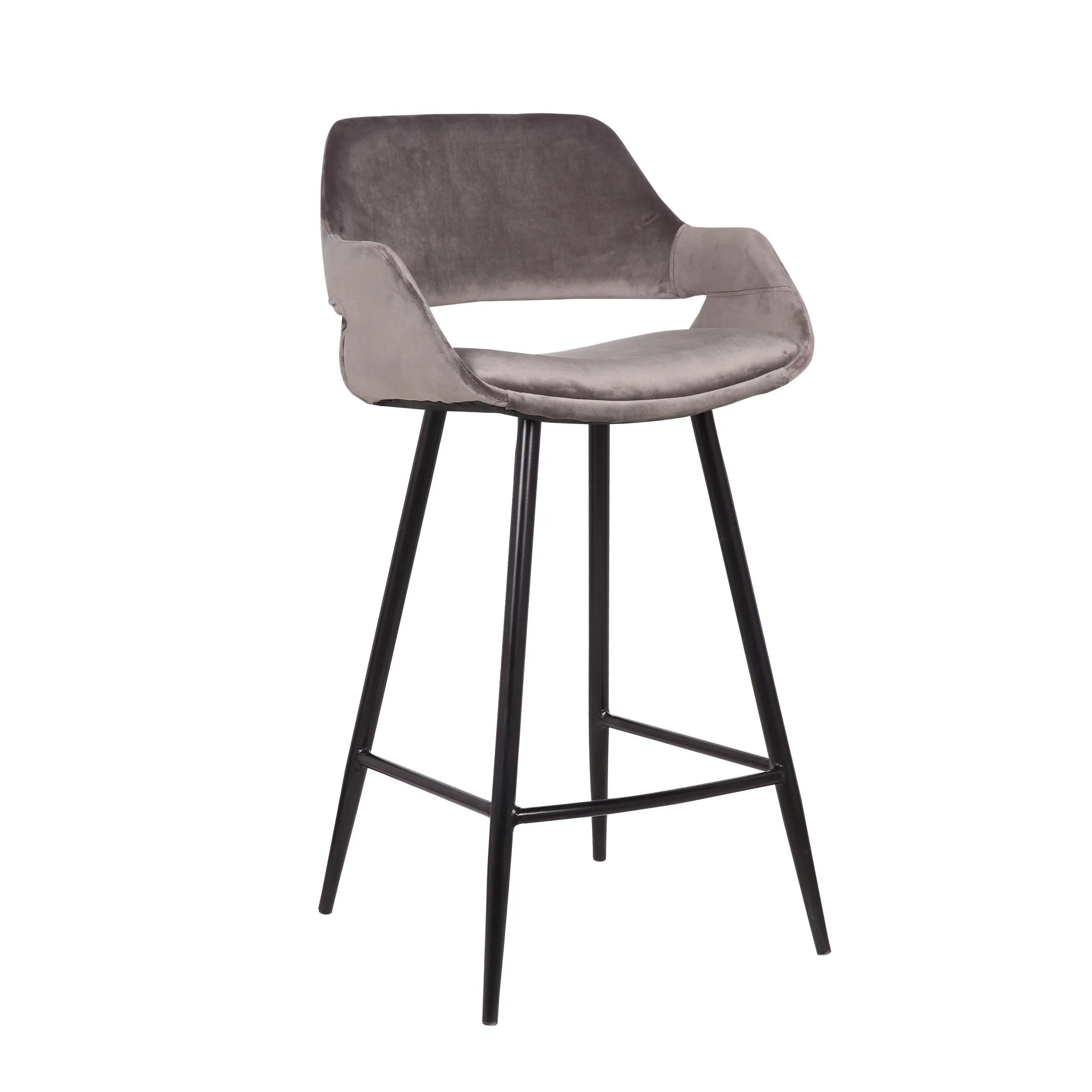 Lot de 2 chaises de bar Erika 65cm - gris