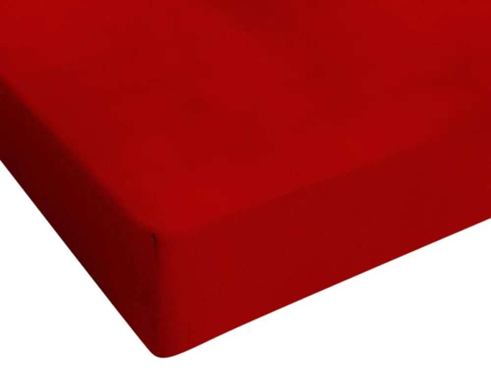 Drap-housse Jersey rouge 80/90/100x200cm