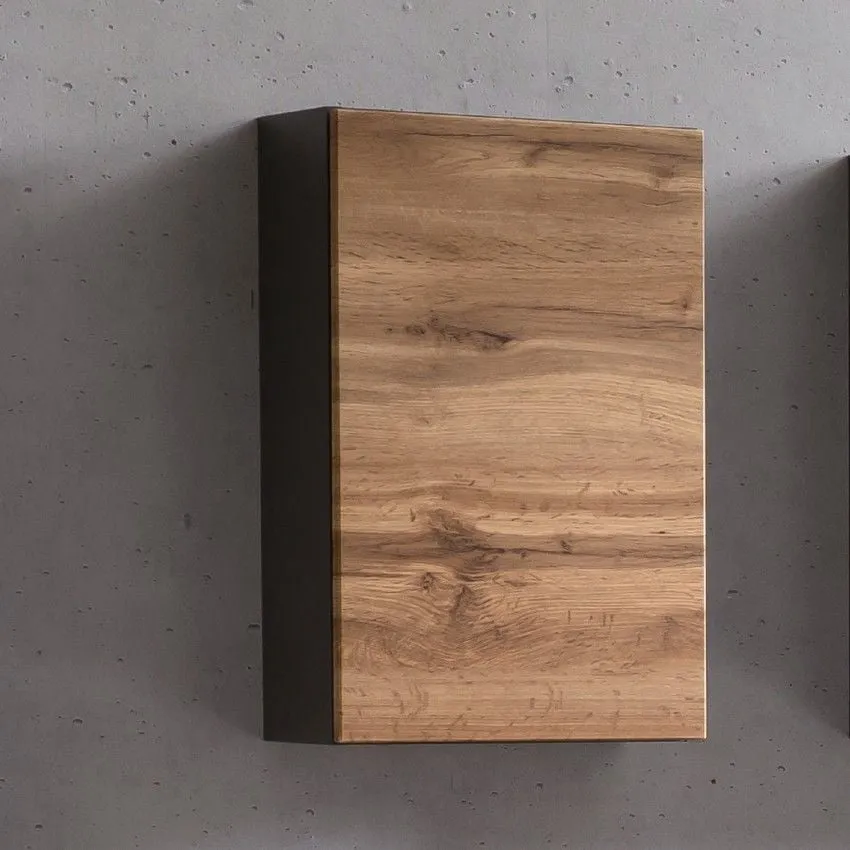 Armoire murale Kornel/Luna 40cm 1 porte - gris graphite/chêne