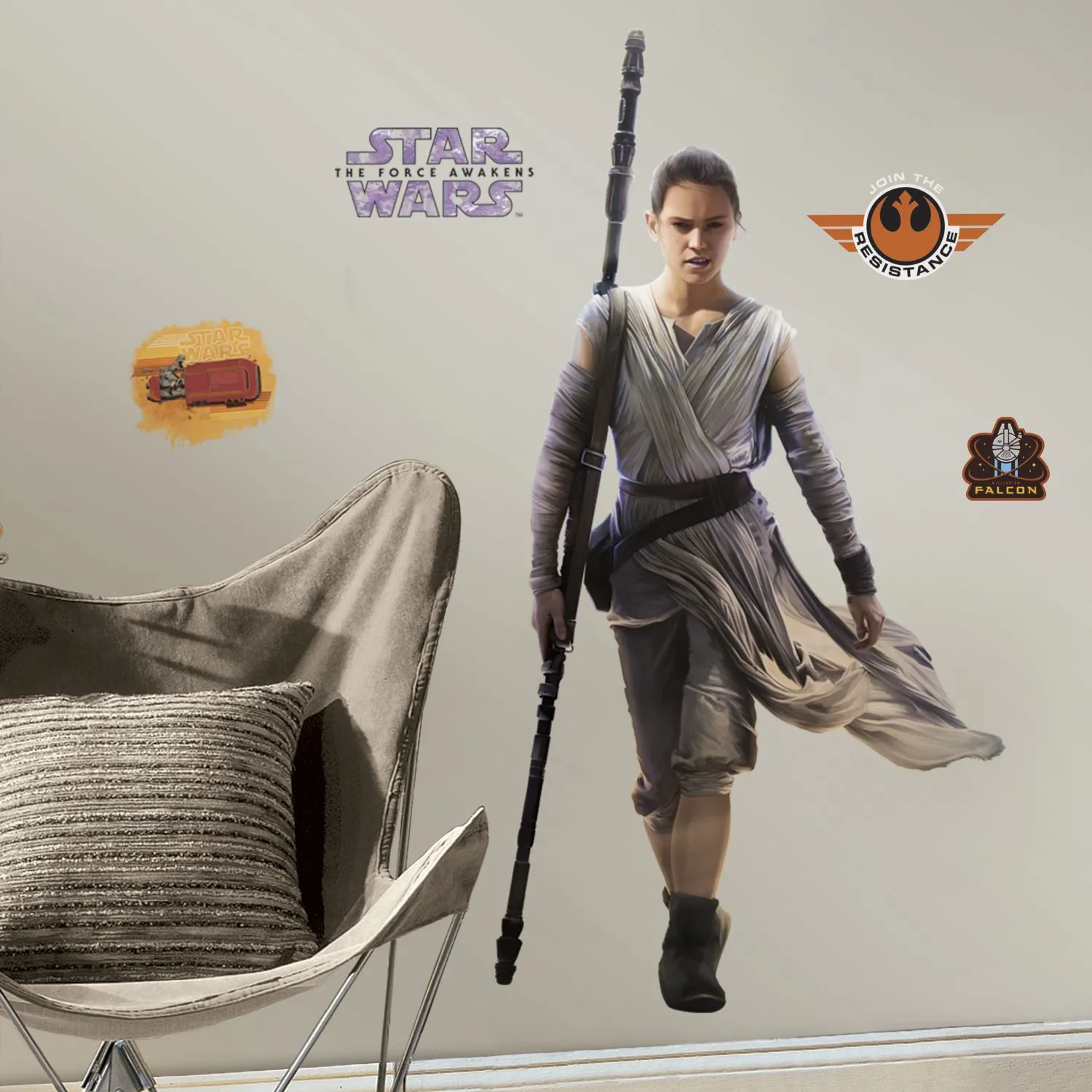 RoomMates stickers muraux - Star Wars VII Rey