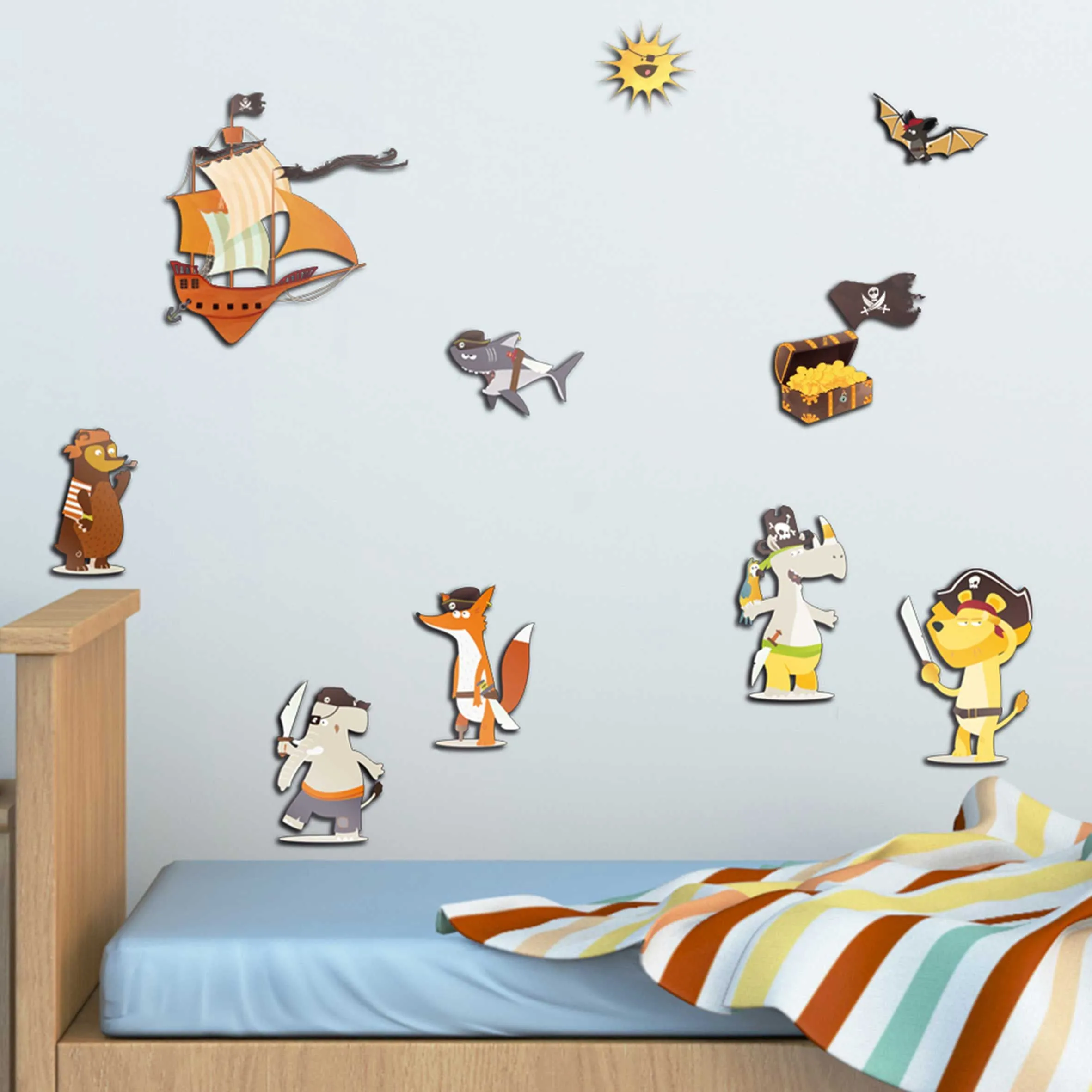 Stickers muraux 3D Pirates