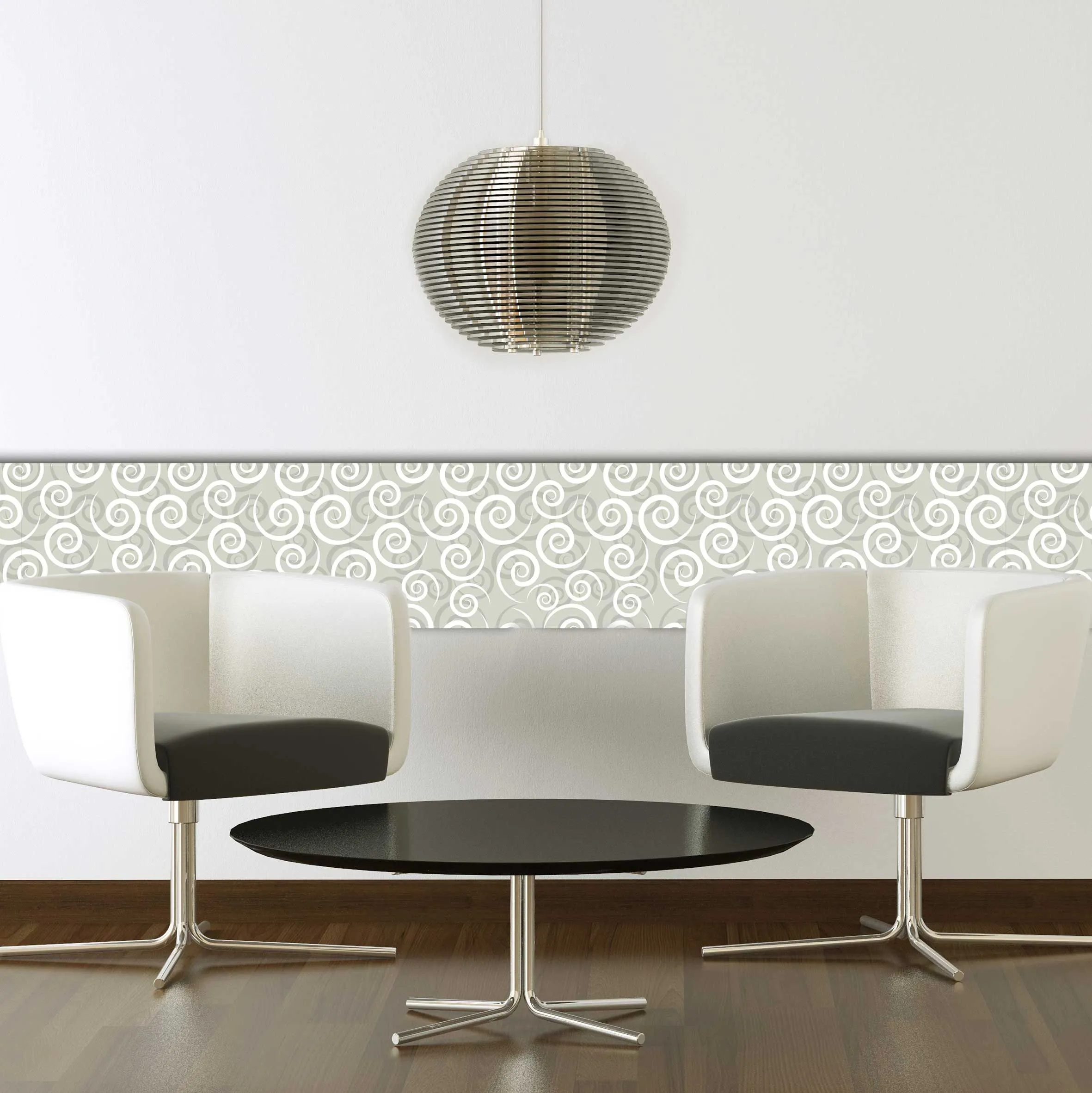 Stickers muraux 3D Grey Swirl - mousse