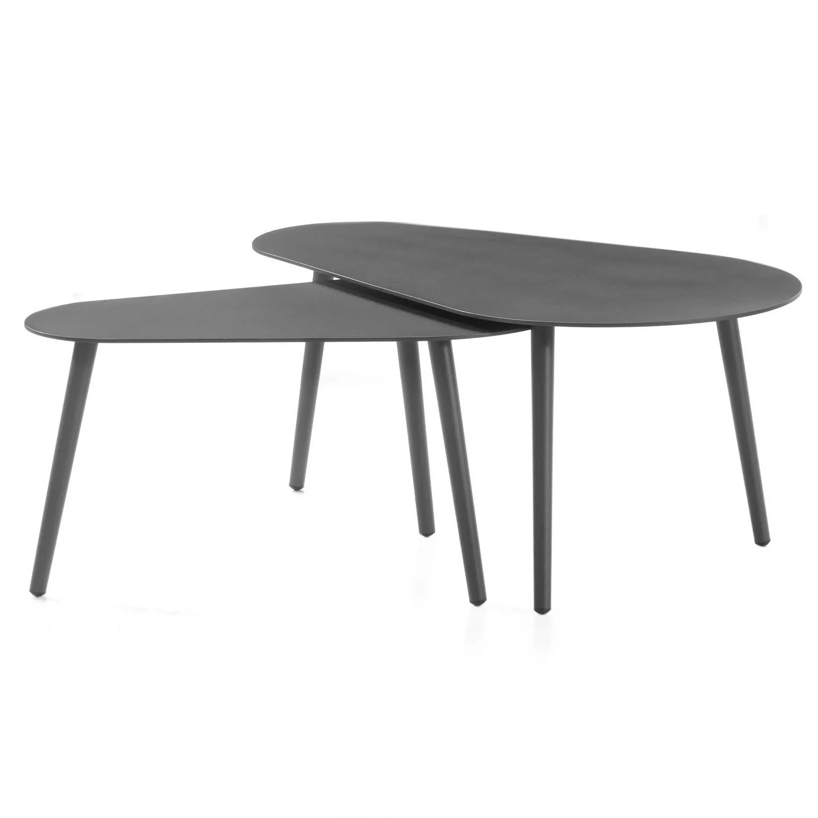 Jeu de 2 tables basses pour extérieur Equator/Gabon - anthracite