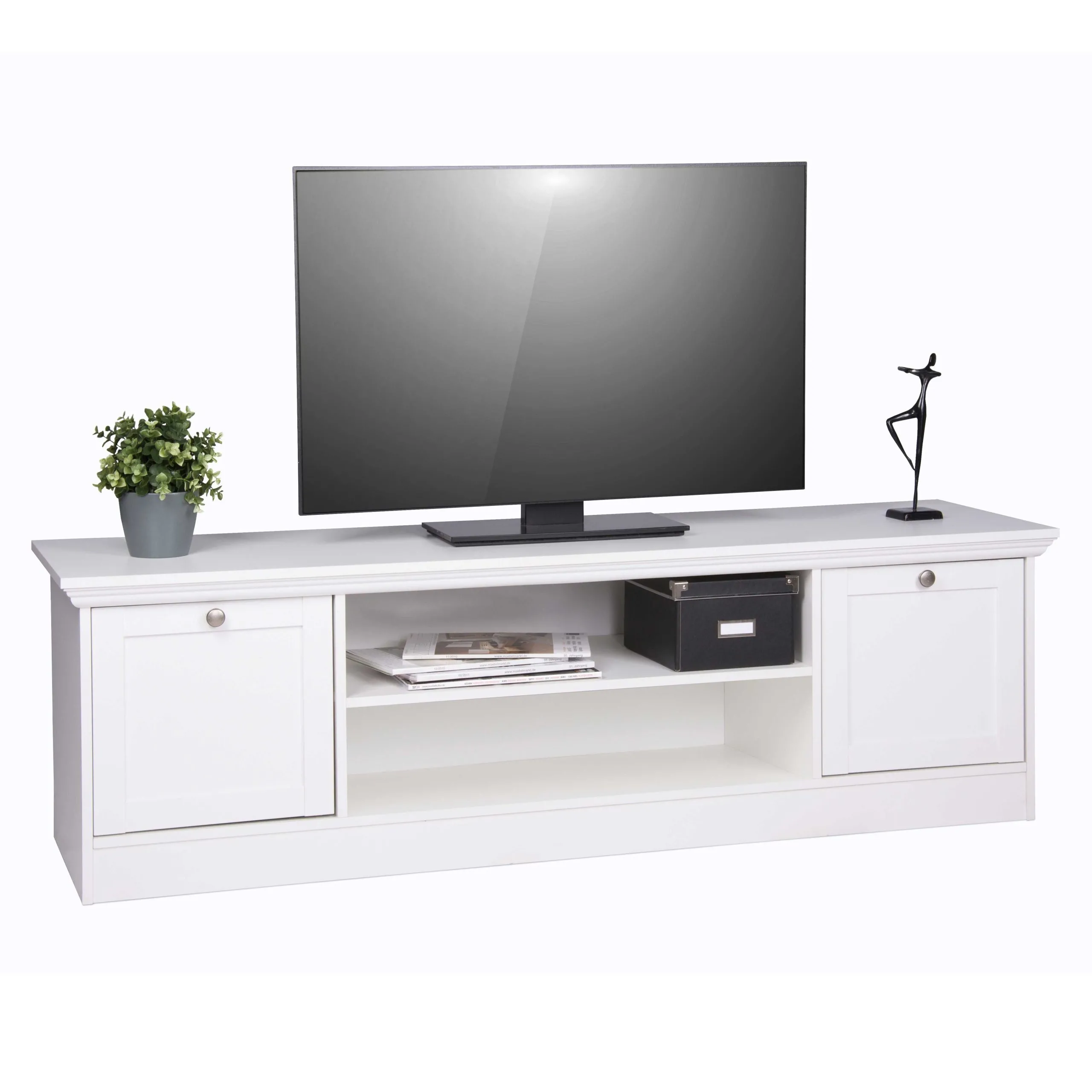 Meuble TV Landwood 160cm campagne - blanc