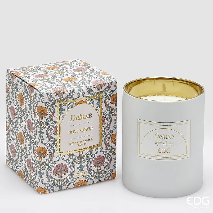 EDG Enzo De Gasperi Deluxe Candle with Scent H 18 Cm D 15 Cm Olive Flo