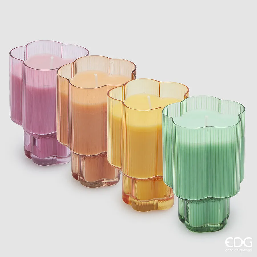 EDG Enzo De Gasperi Primula Candle with Perfume H 10.5 Cm D 7 Cm 4 Ass
