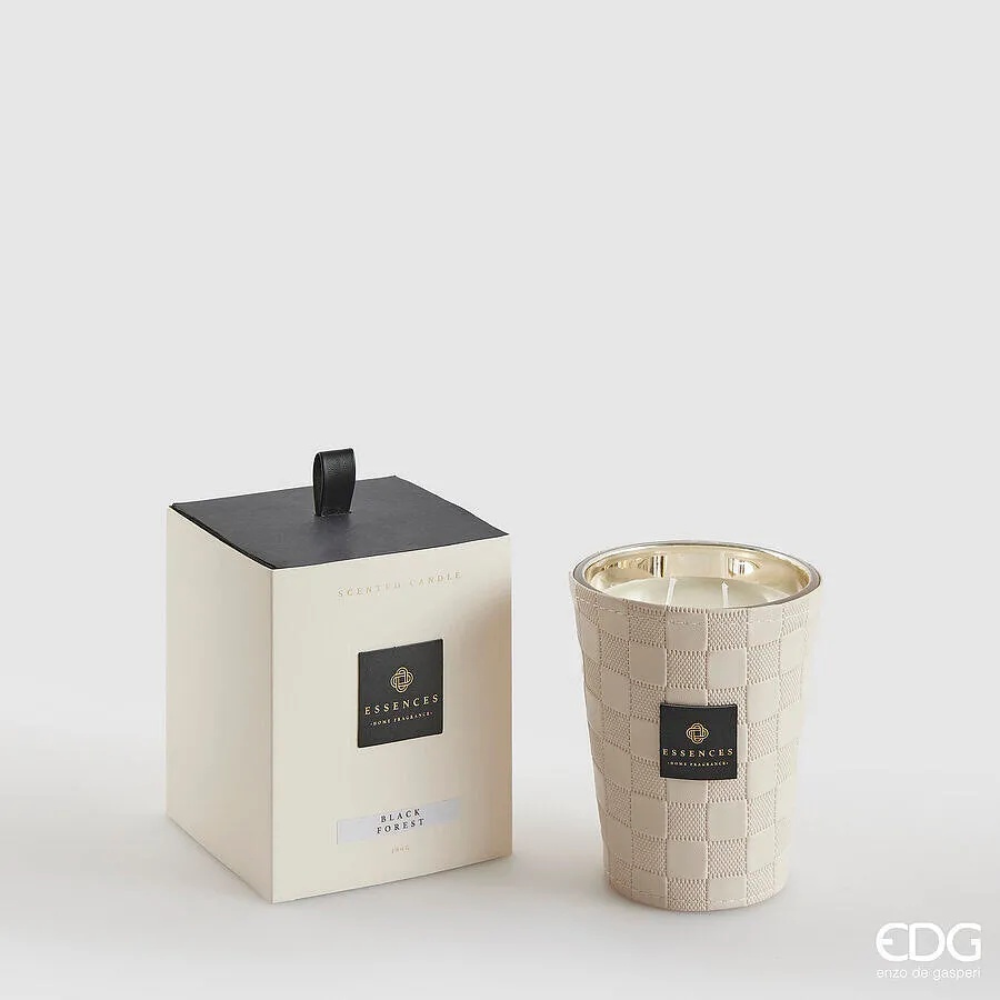 EDG Enzo De Gasperi Leather Candle with Scent H 12 Cm 360 Gr Black For