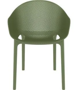 Fauteuil de terrasse vert olive 81x54x60 cm Sky
