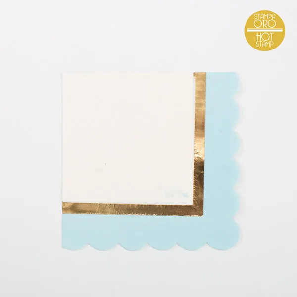 Givi Napkins with Scallop Chic 3 Ply 33 x 33 Cm Cf 16 Pcs Blue