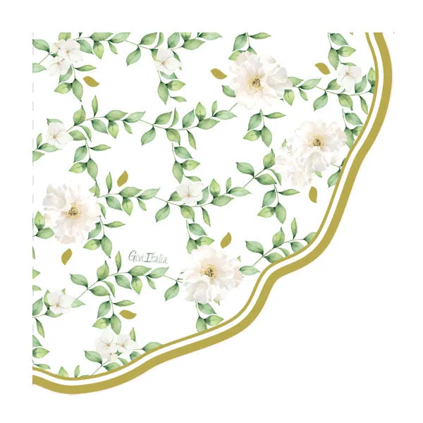 Givi Napkins New Liberty Camelia 33 x 33 Cm Cf 16 Pcs White