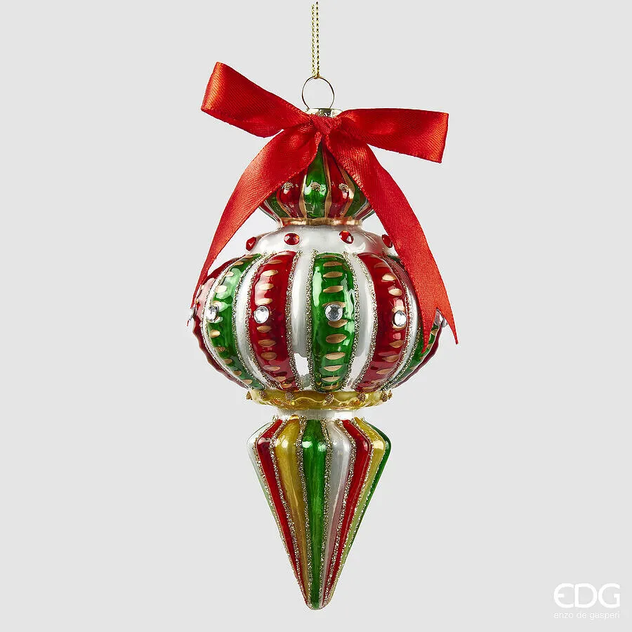 EDG Enzo De Gasperi Christmas Decoration Melted Stripes H 16 Cm D 7.5