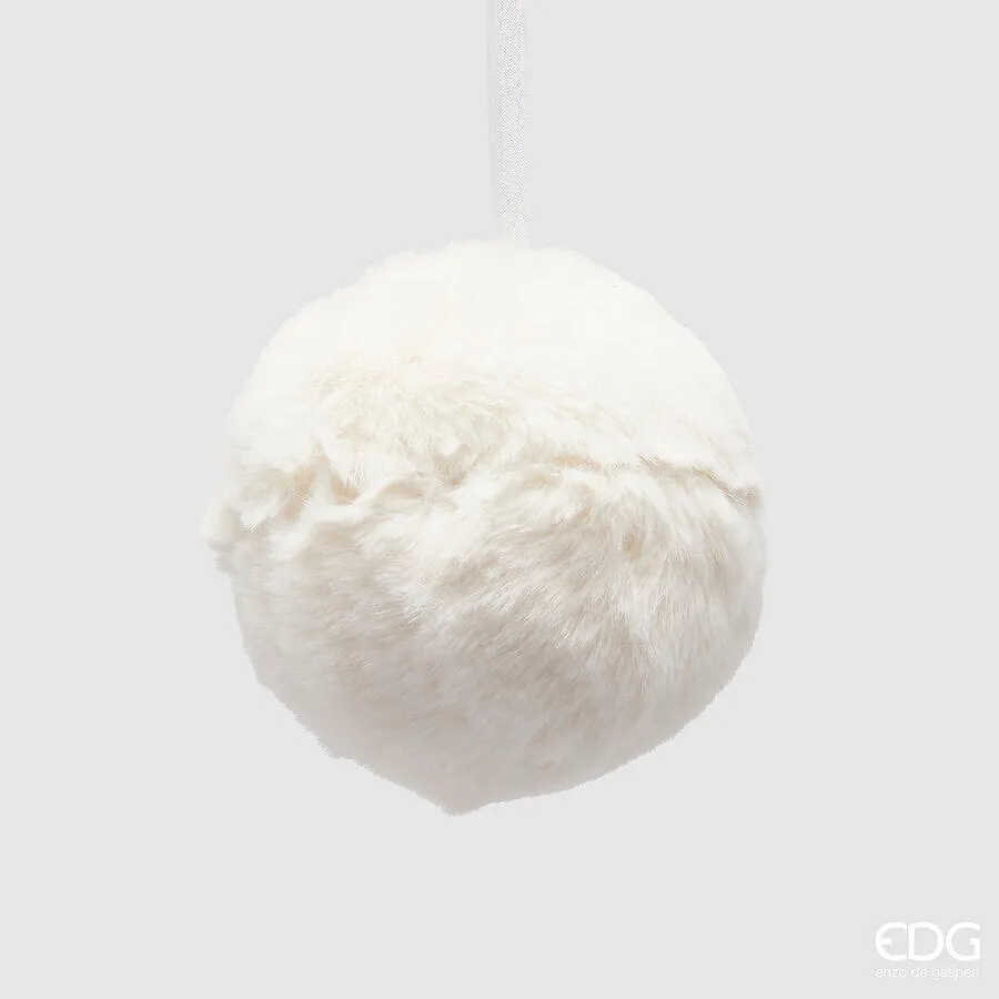 EDG Enzo De Gasperi Christmas Decoration Furry Ball D 10 Cm White