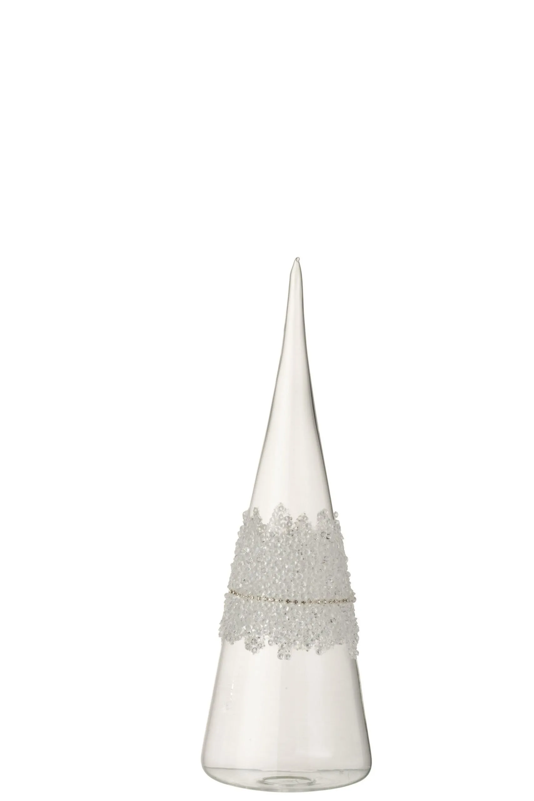 Cone glace diamant lignes verre transparent small