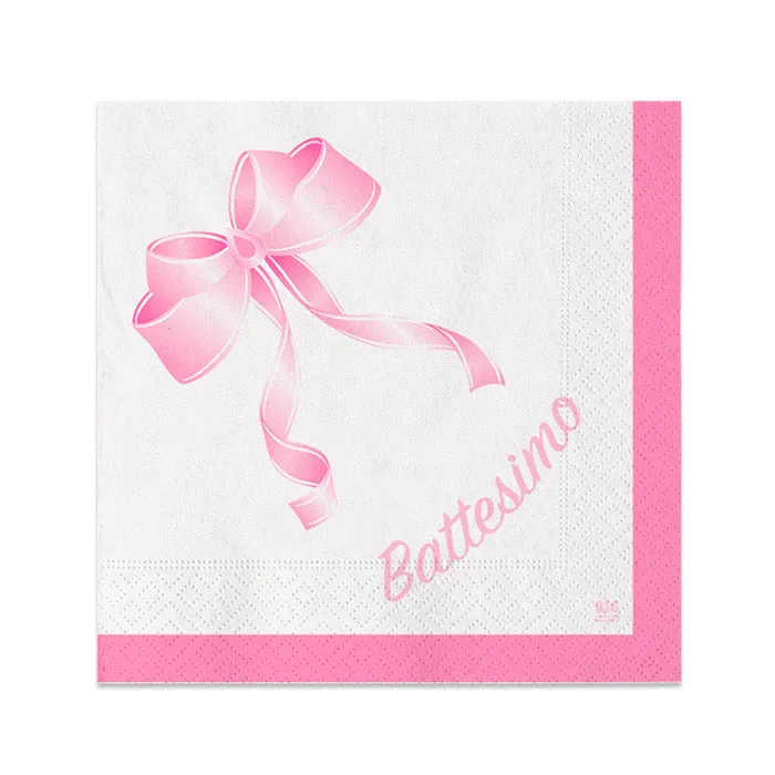 Big Party Paper Napkins Baptism 25 x 25 Cm Cf 20 Pcs Pink