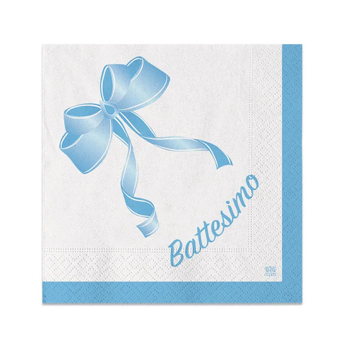 Big Party Paper Napkins Baptism 25 x 25 Cm Cf 20 Pcs Light Blue