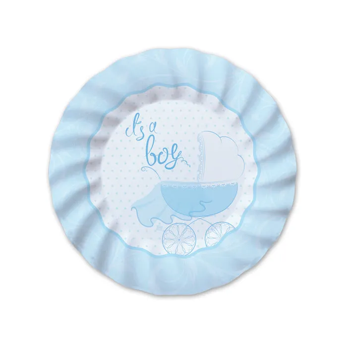 Big Party Paper Plates It's a Boy D 20 Cm Cf 8 Pcs Light Blue