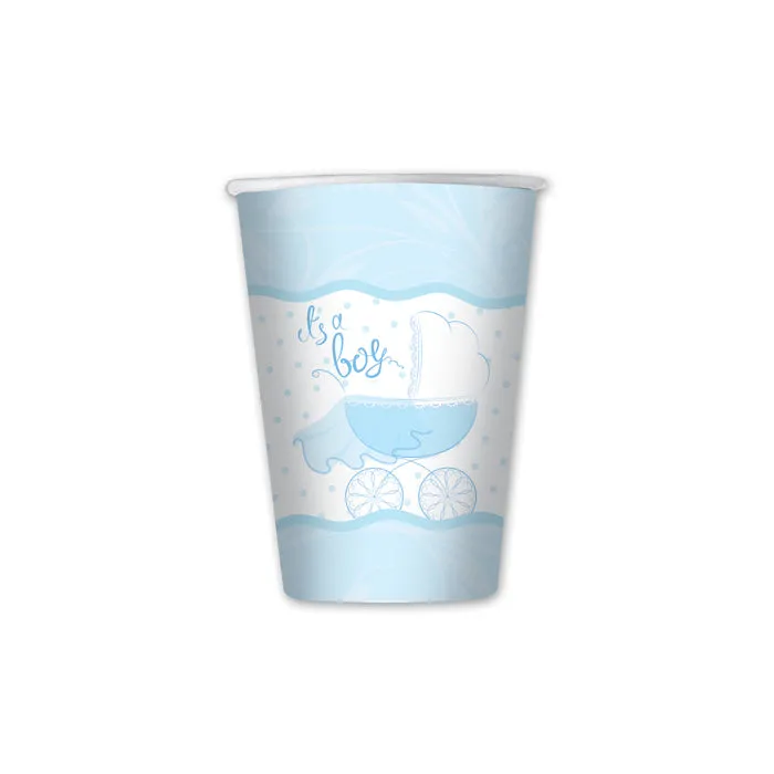 Big Party Paper Cups It's a Boy 250 Cc Cf 8 Pcs Celeste