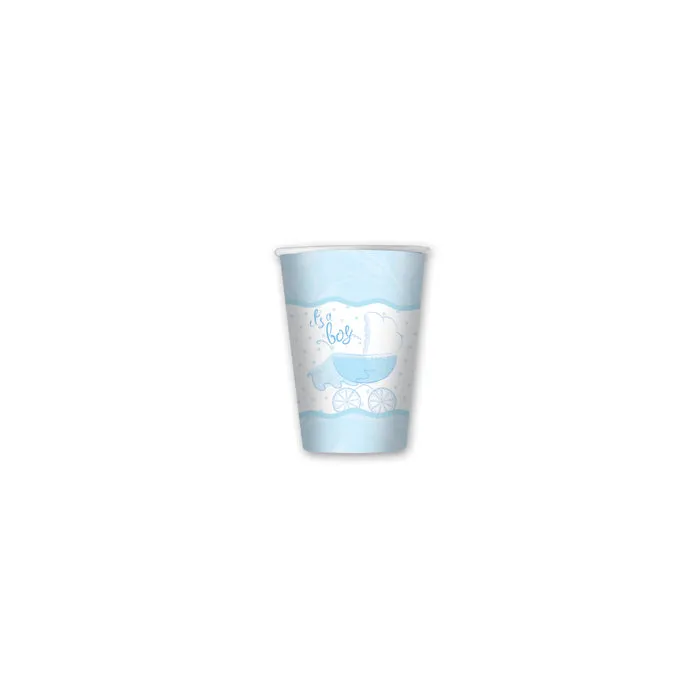 Big Party Paper Cups It's a Boy 80 Cc Cf 8 Pcs Celeste