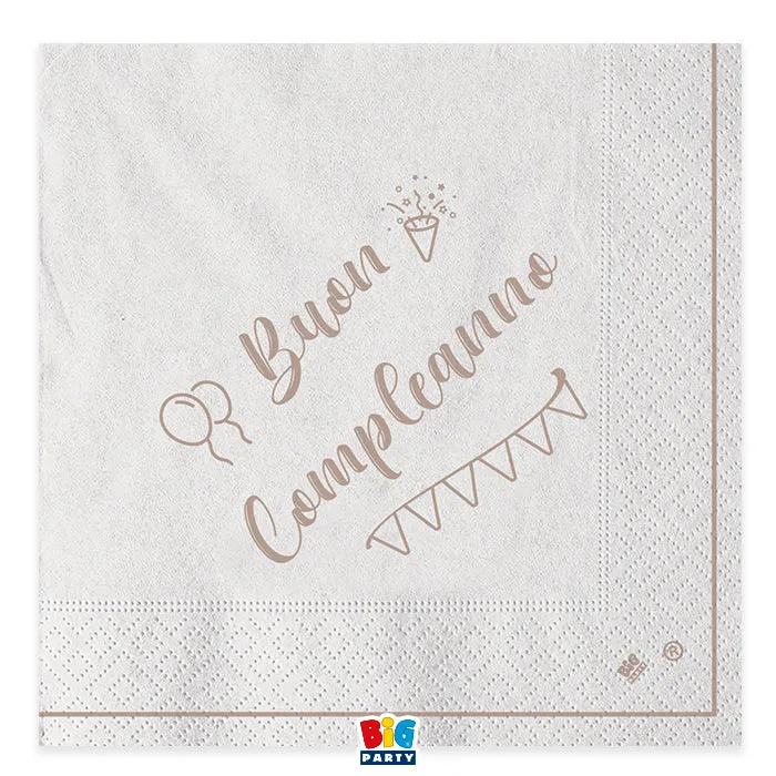 Big Party Paper Napkins Happy Birthday Kraft 33 x 33 Cm Cf 20 Pcs