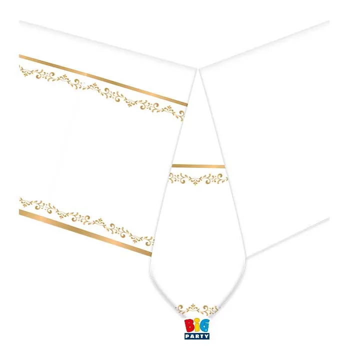 Big Party Tablecloth Classic Gold 140 x 270 Cm Plastic
