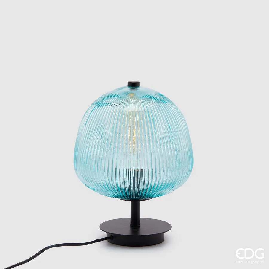 EDG Enzo De Gasperi Curved Table Lamp H 34 Cm D 25 Cm Turquoise