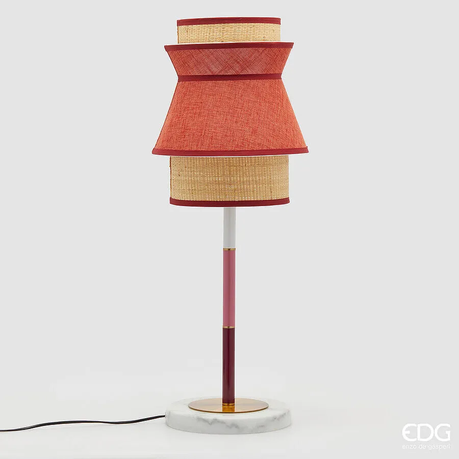 EDG Enzo De Gasperi Yoroi Table Lamp H 80 Cm D 30 Cm IP 20 E27 Red Mix