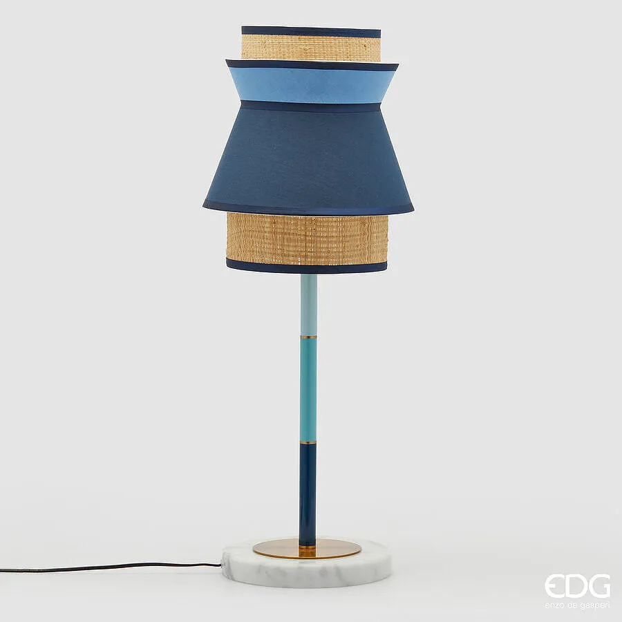 EDG Enzo De Gasperi Yoroi Table Lamp H 80 Cm D 30 Cm IP 20 E27 Blue Mi