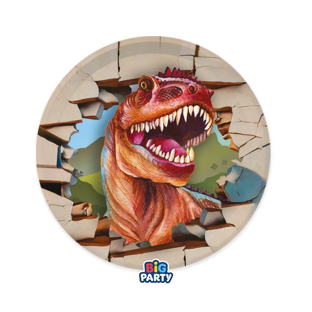 Big Party Paper Plates D 18 Cm Dinosaurs Cf 6 Pcs