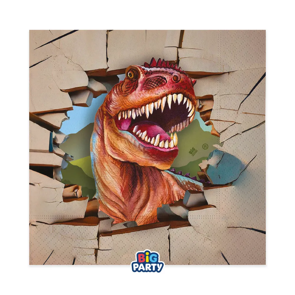 Big Party Paper Napkins 33 x 33 Cm Dinosaurs Cf 16 Pcs