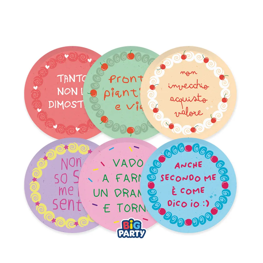 Big Party Paper Plates Cake Party Mix D 18 Cm Cf 6 Pcs