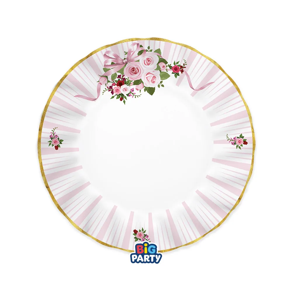 Big Party Paper Plates Pink Blossom D 20 Cm Cf 6 Pcs