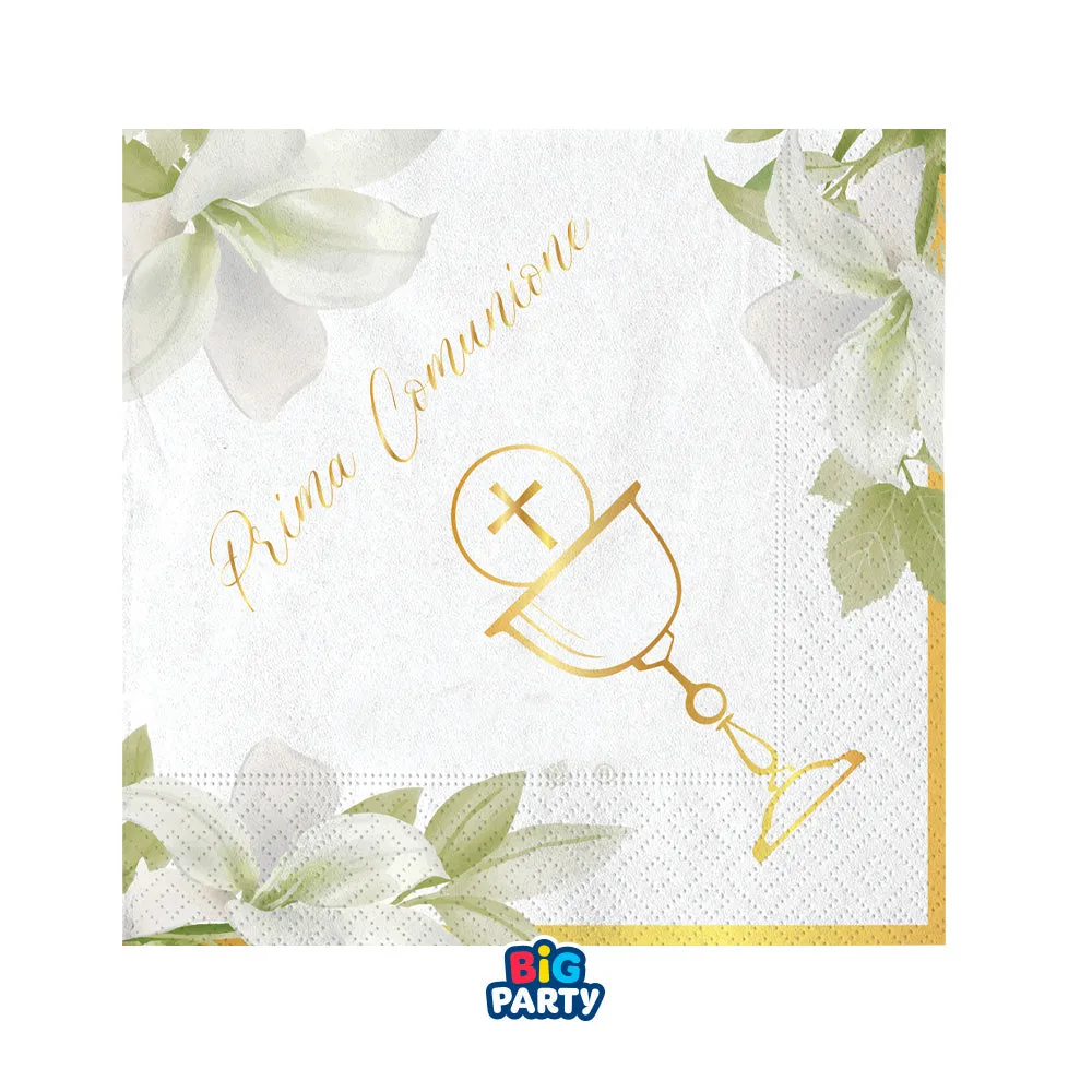 Big Party Napkins Communion Paper Geometric 25 x 25 Cm Cf 16 Pcs