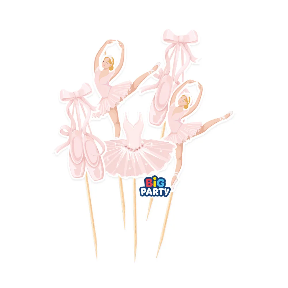 Big Party Cake Topper Shaped Ballet Mini Cf 5 Pcs