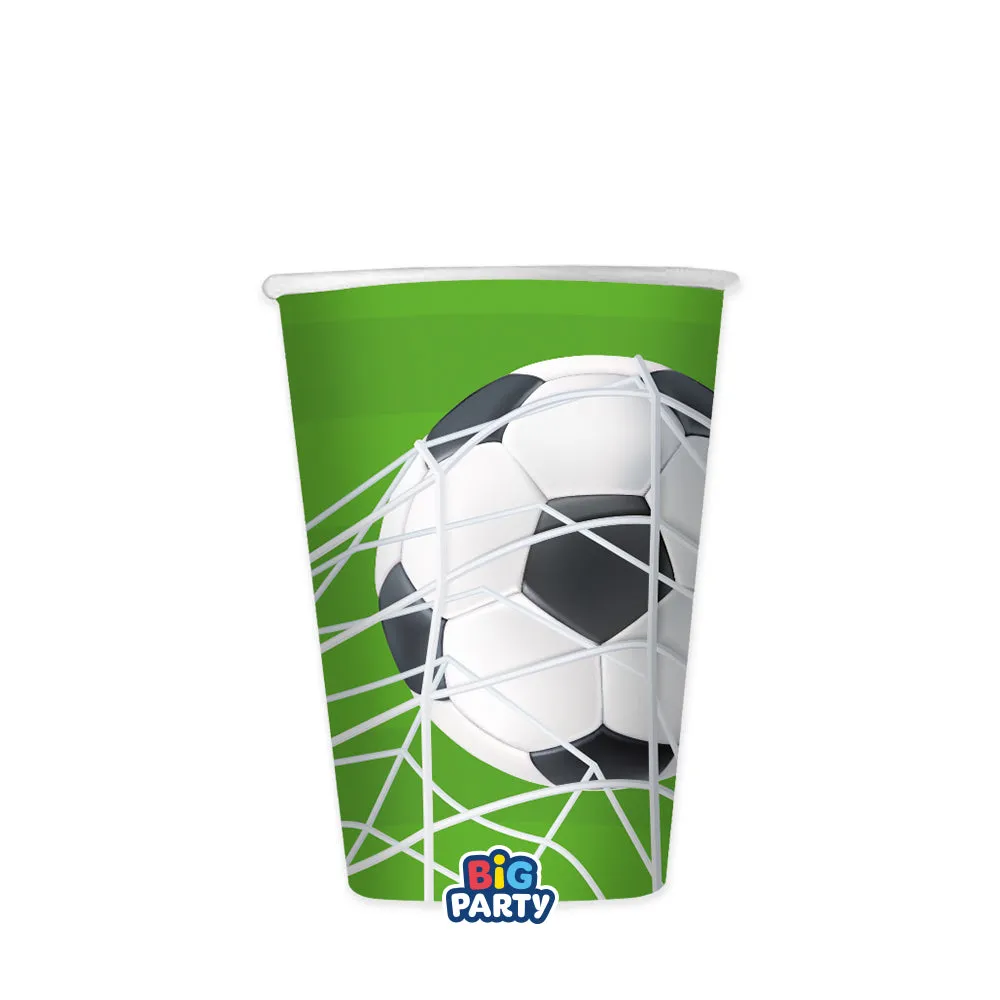 Big Party Paper Cups Football 250 Cc Cf 6 Pcs Green White Black