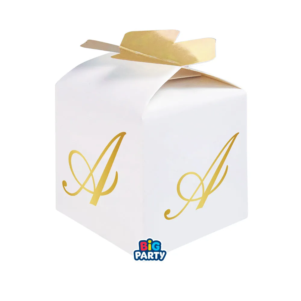 Big Party Bomboniera Boxes Cube Bow Letter A Cf 10 Pcs